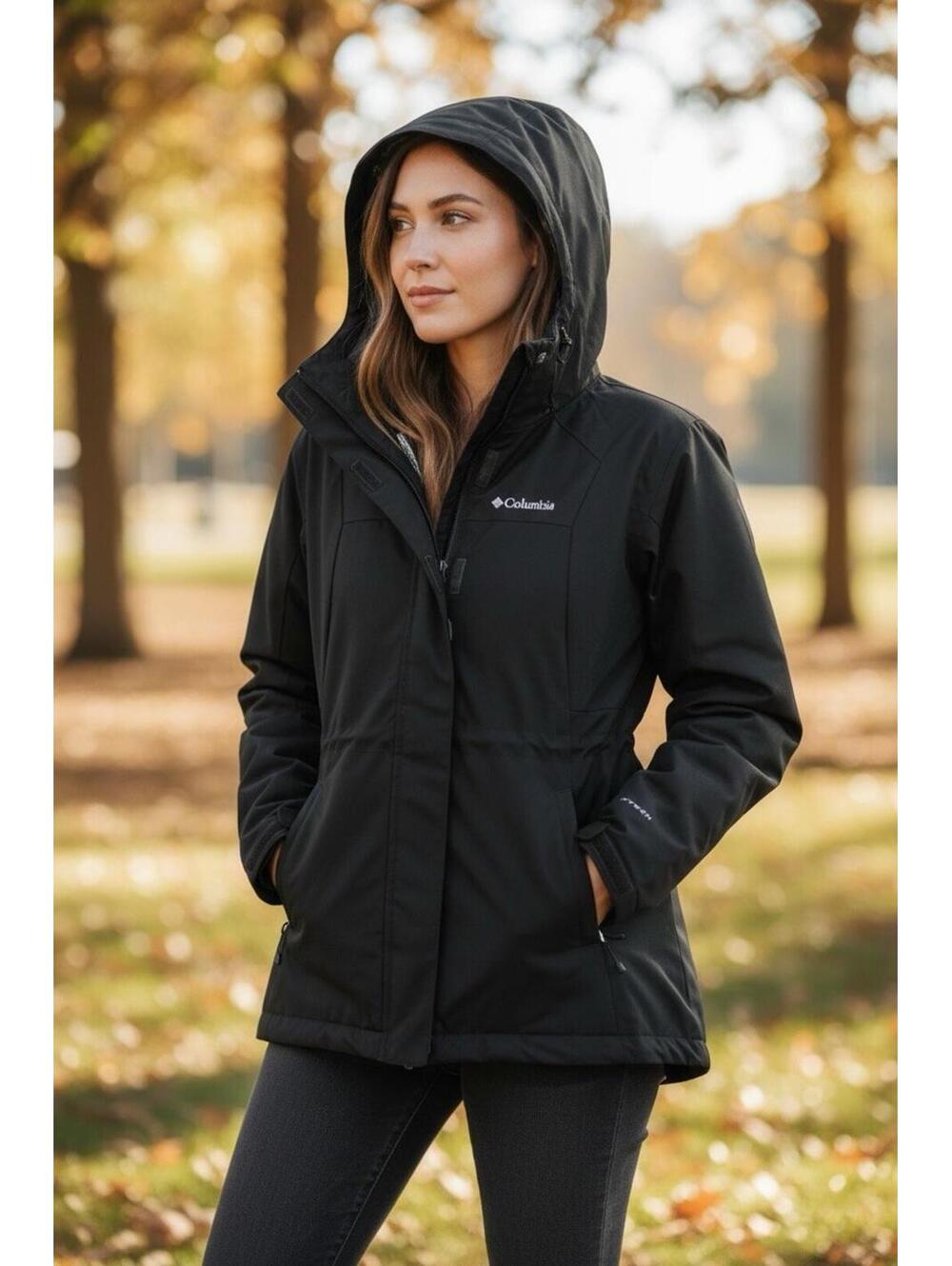 $150 Columbia Women's Hikebound II Long Black Jacket Size XS